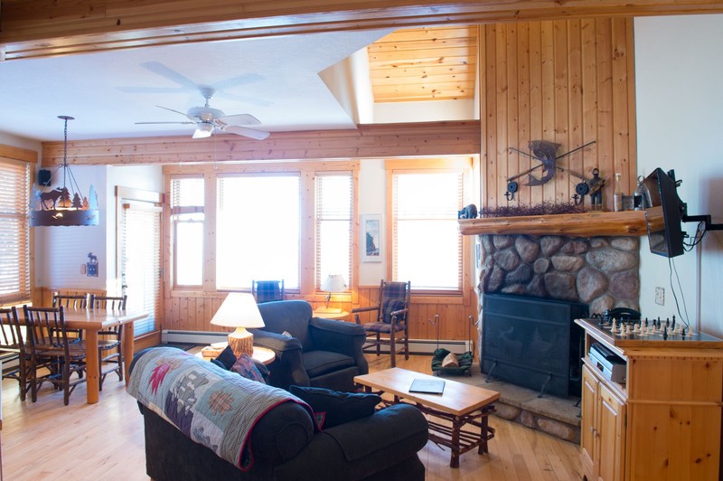 Rustic woodland cabin living room